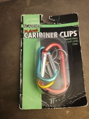 Academix Assorted Color Carabiner Clips - Blue, Red, Gold, Silver